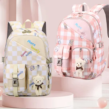 Новый детский мультяшный школьный ранец для начальной школы, ультралегкий рюкзак для девочек, уменьшающий вес.