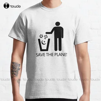 Спасите планету - Классическая футболка Religions, Оранжевая рубашка, высококачественные Милые Элегантные футболки из милого мультфильма Каваи, милые хлопковые футболки