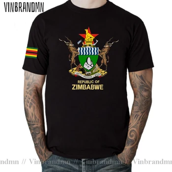 Мужская футболка Зимбабве Классический Трикотаж Футболка Национальной команды 100% Хлопок Футболка Одежда Тройники Country Sporting ZWE Zimbabwe Зимбабвийский