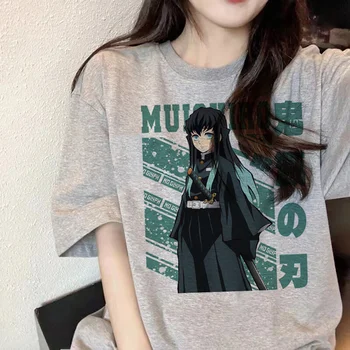 футболка demon slayer женская Y2K уличная японская футболка для девочек Японская одежда y2k