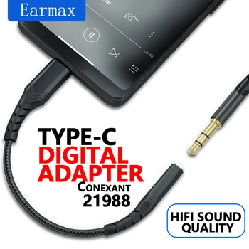 Адаптер Type-C от общего до 3,5 мм, ЦАП для наушников, цифровой удлинитель, плетеный кабель, аудиоадаптер