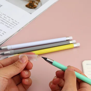 Ручка без чернил, Вечный карандаш, Неограниченное количество записей Металлическим стираемым карандашом, канцелярские принадлежности Kawaii, Школьные принадлежности
