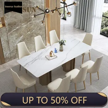 Обеденный стол Bright Rock Мобильный зал Итальянский свет Роскошные Дизайнерские обеденные столы для ресторана Современная мебель для столовой Mueble
