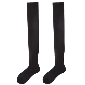 Однотонные длинные Мягкие женские носки, осень-зима, модные гетры до бедра, на один размер выше колена, повседневные