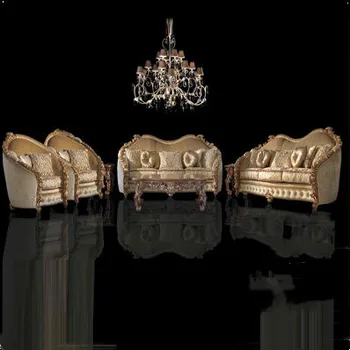новый стиль, ткань из золотой фольги, художественный диван для гостиной, комбинация из трех человек на заказ
