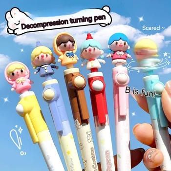 Милая мультяшная декомпрессионная ручка Neutral Pen Spot Оптом Высокого внешнего вида Girl Heart New Turn Pen Детский подарок