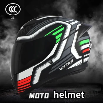 Электрический мотоциклетный шлем, сертифицированный 3C, шлем для верховой езды, полный шлем с двойными линзами, универсальный защитный шлем для мужчин и женщин 4 сезона