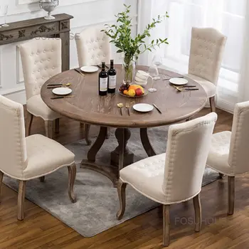 Американские обеденные стулья для кухни в гостиной из массива дерева, Европейский стул для офиса в ресторане, обеденный стул для взрослых из ткани для кафе в отеле