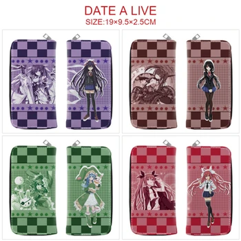 Кошелек с логотипом Anime DATE A LIVE для мальчиков и девочек, кошелек для кредитных карт, дамский кошелек для мелочи, новый длинный кошелек на молнии
