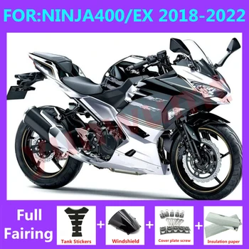 Мотоцикл Весь комплект обтекателей подходит для Ninja400 EX400 EX Ninja 400 2018 2019 2020 2021 2022 2023 Комплект обтекателей кузова серый белый