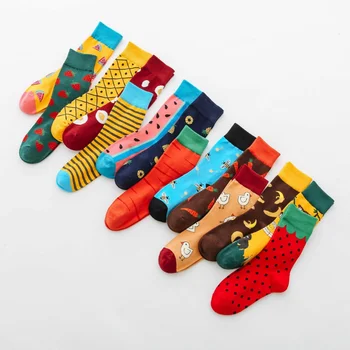 Забавные носки с цветочным рисунком, мужские Женские носки в веселый горошек, Хлопчатобумажные носки с абстрактным рисунком масляной живописи, креативная печать, носки в морском стиле
