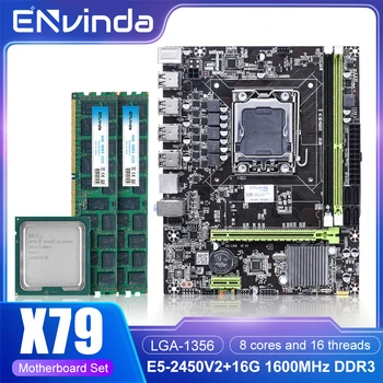 Комплект материнской платы ENVINDA X79 LGA 1356 Combo E5 2450 V2 CPU 16GB = 8GB * 2 DDR3 RAM 16000Mhz PC3 10600R REG ECC Memory Kit Xeon