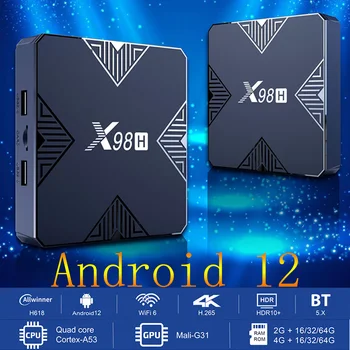 LEMFO TV Box Android 12 4K X98H Allwinner H618 Четырехъядерный Android 12,0 Smart TV BOX 2023 Wifi 2,4 G 5G Медиаплеер Телеприставка