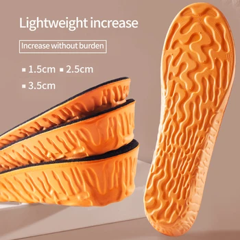 Новая увеличивающая рост стелька для женщин и мужчин, Невидимая прокладка для обуви из пены с эффектом памяти 1,5-3,5 см, Дышащий уход за ногами, Увеличивающая Рост стельки