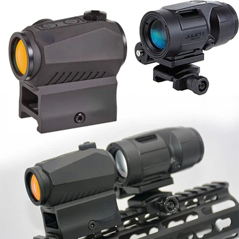 Оптический Прицел Rom-eo5 1x20mm Compact Red Dot Juliet3-Микроувеличитель 3x22mm с Кнопочным Креплением и распорками