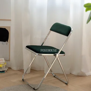 Обеденный стул в скандинавском стиле, современный минималистичный дом, Креативный дизайн, Складной стул, Балкон для маленькой квартиры, стол и стул из кованого железа
