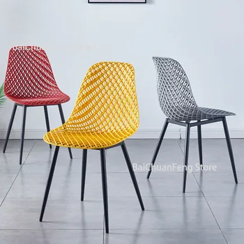 Современные простые обеденные стулья, мебель для дома в скандинавском стиле, пластиковый стул с полой спинкой, кресло для переговоров в художественном магазине железа Z