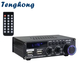 Цифровой усилитель мощности Tenghong Audio HIFI 2.0 12V 2A высокой мощности Bluetooth USB Автомобильный Бытовой Усилитель Звукоусиления