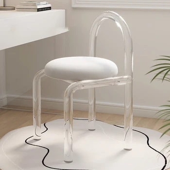 Расслабляющий Стул для макияжа, Акриловый стул для гостиной, Современный Обеденный стул, Прозрачная мебель для спальни для девочек, Туалетный столик Sandalye