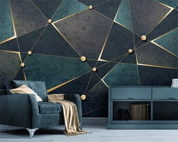 beibehang Индивидуальные ностальгические геометрические линии современный минималистичный золотой абстрактный роскошный фон 3d обои papier peint