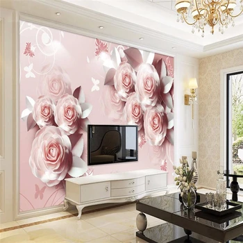 обои beibehang-3d фон большая линия живописи art шелковые розы murales de pared hotel badroom настенная роспись для гостиной