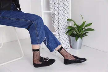 2017 Harajuku goth punk series крутые женские эфирные полые тонкие черные короткие носки в сеточку женские сексуальные носки