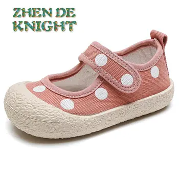 Весенняя новая детская обувь; парусиновая обувь на мягкой подошве для младенцев; повседневная обувь в круглую полоску для девочек 0-3-6 лет