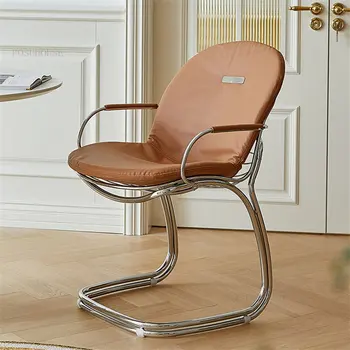 Современные Простые Металлические Обеденные стулья, мебель для столовой, Скандинавский обеденный стул, Креативное Дизайнерское кресло, стулья для отдыха со спинкой.
