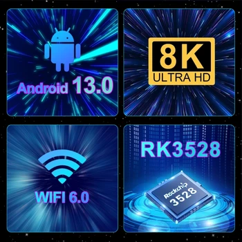 Телеприставка Android13.0 медиаплеер с чипом RK35 для домашних кинотеатров с HDTV DVD-плеером Телеприставка Android13.0 медиаплеер с чипом RK35 для домашних кинотеатров с HDTV DVD-плеером 1